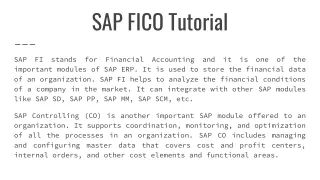 sap fico tutorial