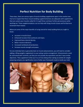 perfect nutrition for body building