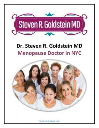 Dr. Steven R. Goldstein MD: Menopause Doctor in NYC