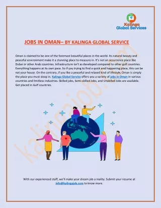 Jobs In Oman  |  Kalinga Global Services  |  Kalinga Job | Oman