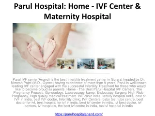 Parul Hospital: Home - IVF Center & Maternity Hospital