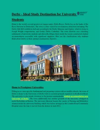 derby ideal study destination for university