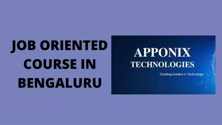 job oriented course in bengaluru