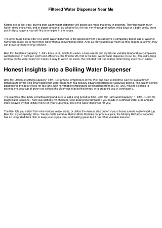 filtered water dispenser near me