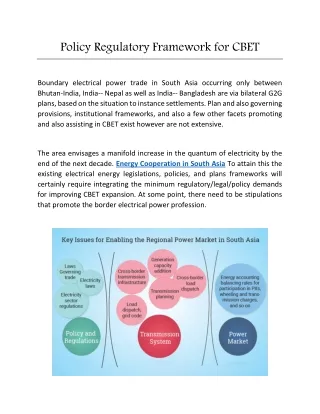 Policy Regulatory Framework For CBET