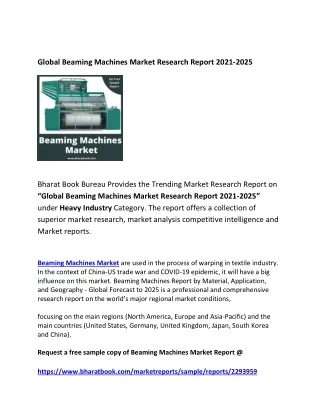 global beaming machines market research report