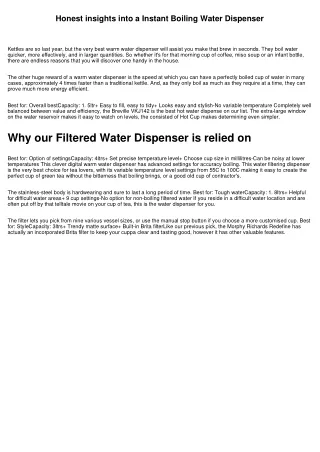 honest insights into a instant boiling water