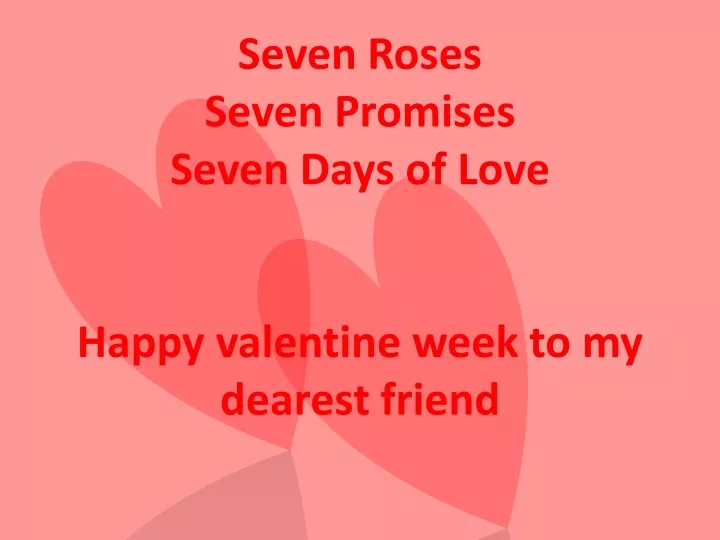 seven roses seven promises seven days of love