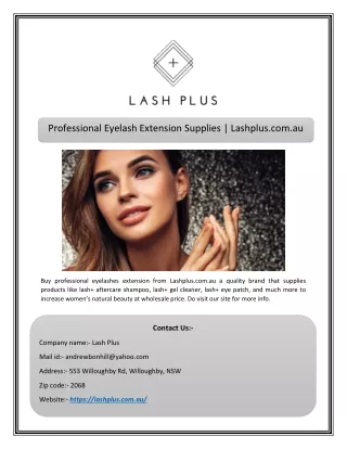 Professional Eyelash Extension Supplies | Lashplus.com.au