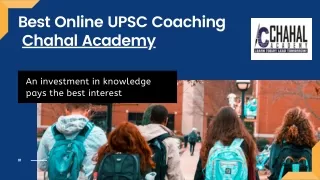 Online IAS Coaching – Chahal Academy