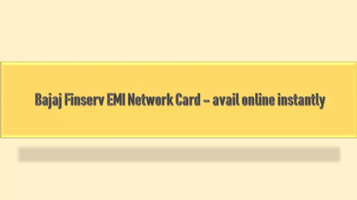 bajaj finserv emi network card avail online instantly