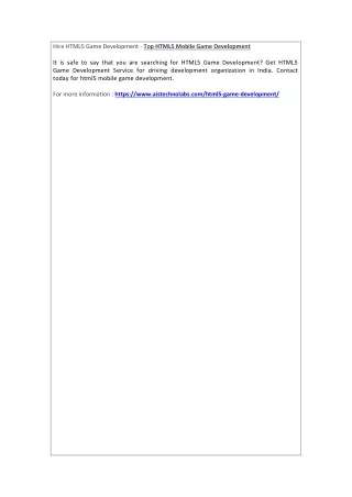 hire html5 game development top html5 mobile game