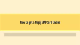 How to get a Bajaj EMI Card Online