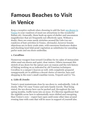 famous beaches to visit in venice