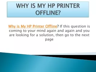 Why is My HP Printer Offline?