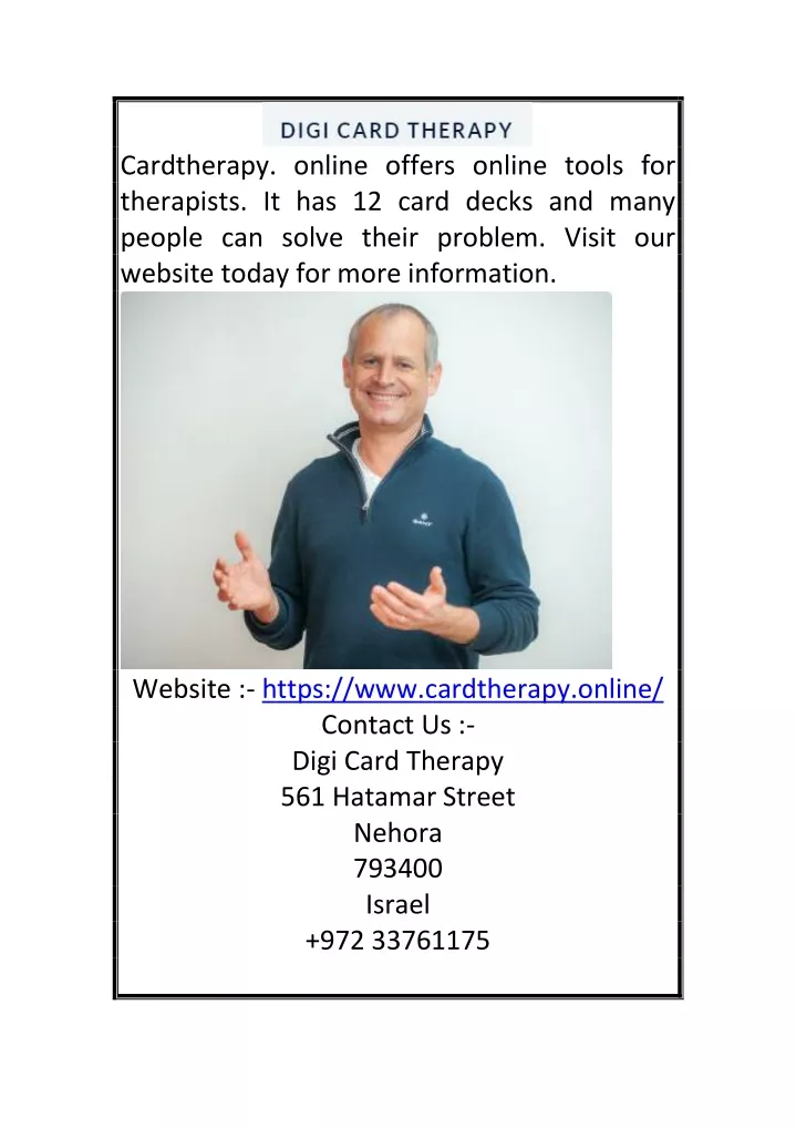 cardtherapy online offers online tools