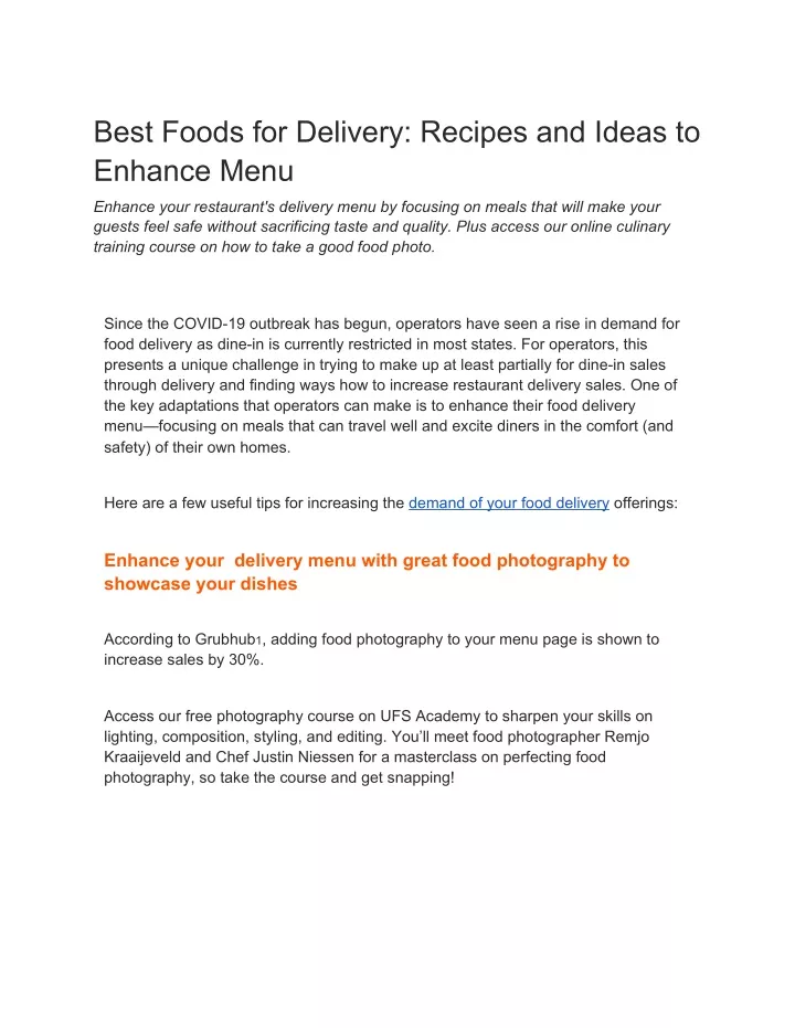 best foods for delivery recipes and ideas