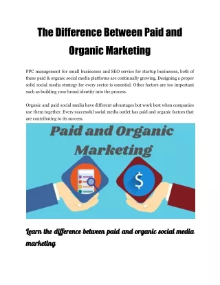 The Difference Between Paid and Organic Marketing