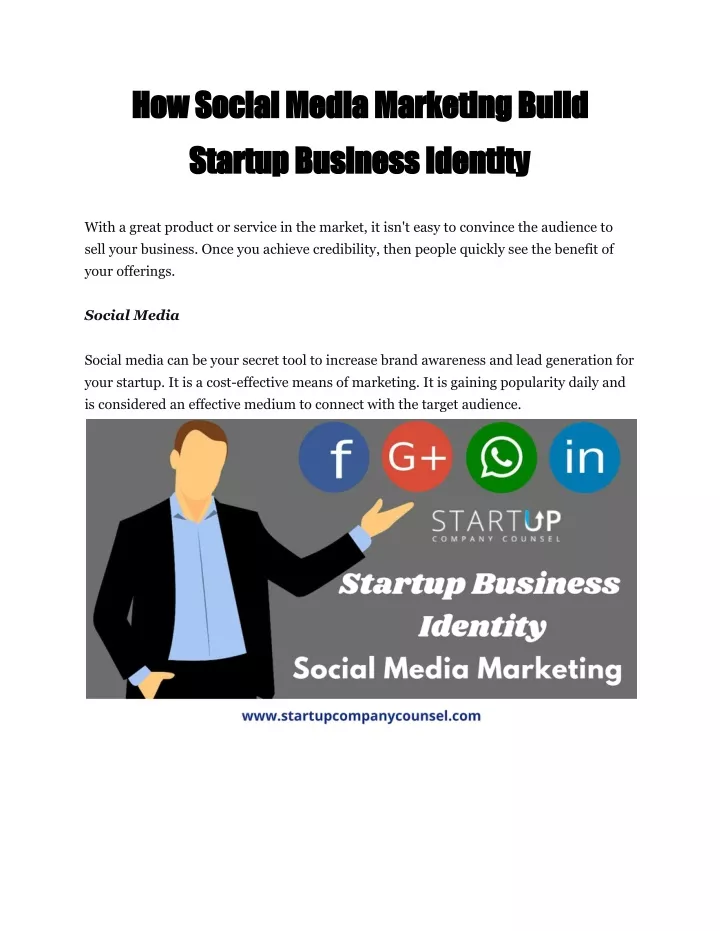 how social media marketing build startup business