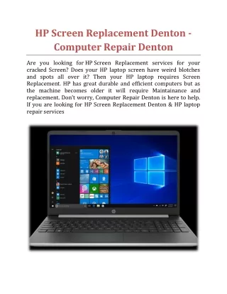 HP Screen Replacement Denton