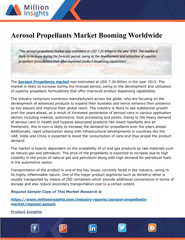 aerosol propellants market booming worldwide
