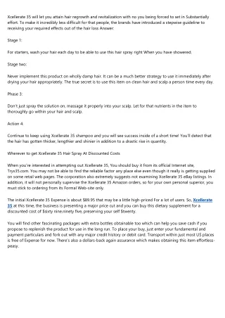 Applying Xcellerate 35 Hair Spray: Xcellerate 35 Instructions