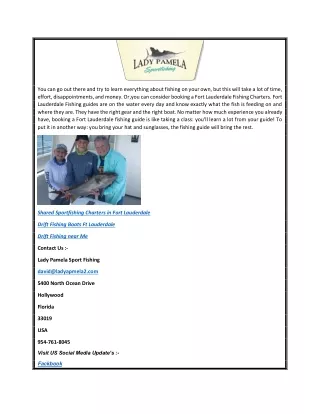 Shared Sportfishing Charters In Fort Lauderdale | Ladypamela2.com
