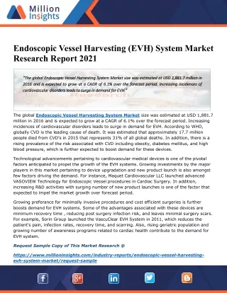 Endoscopic vessel harvesting (evh) system market research report 2021.pdf