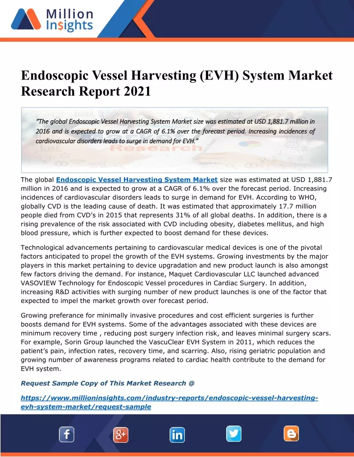endoscopic vessel harvesting evh system market