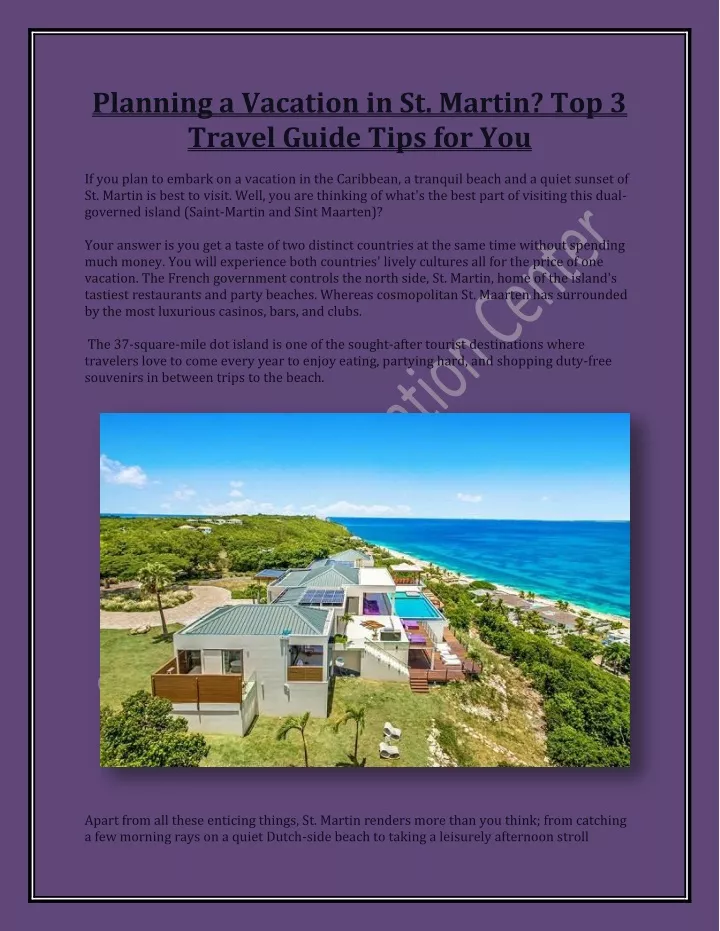 planning a vacation in st martin top 3 travel