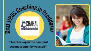 Best UPSC Coaching in Proddatur - Chahal Academy