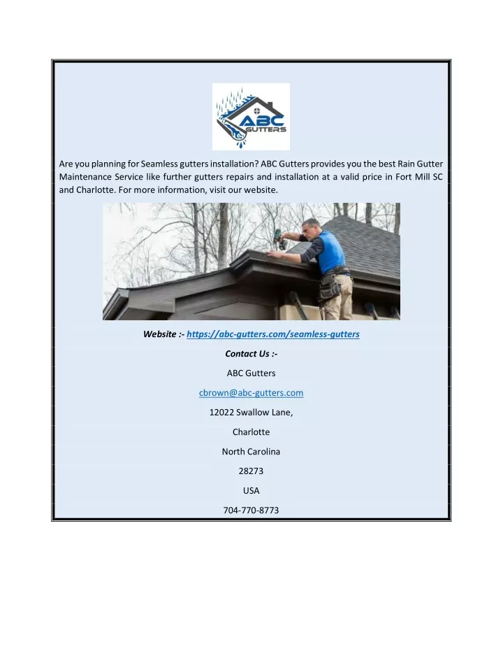 are you planning for seamless gutters