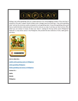 Mobile Online Gaming Casino in Philippines | Inplay.ph