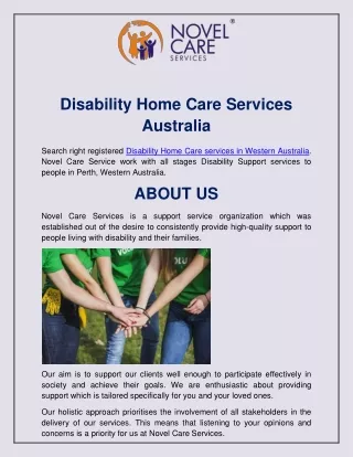 Disability Home Care Services Australia