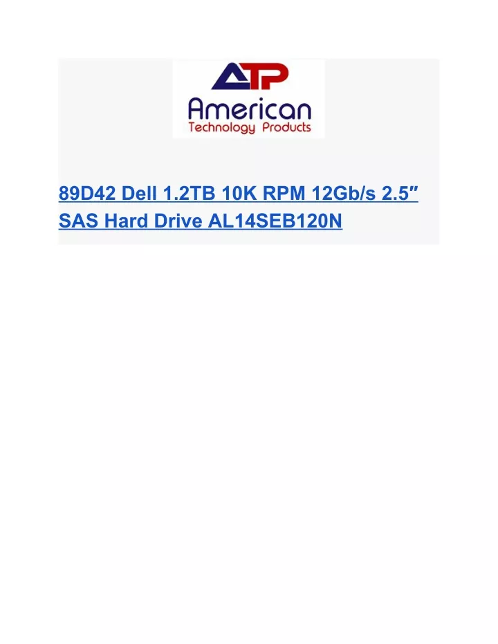 89d42 dell 1 2tb 10k rpm 12gb s 2 5 sas hard