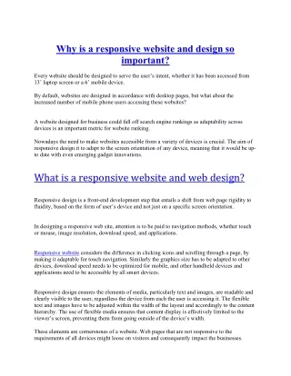 Why is a responsive website and design so important.