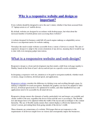 Why is a responsive website and design so important?