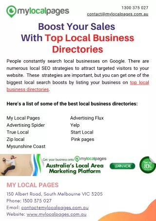 Boost Your Sales With Top Local Business Directories