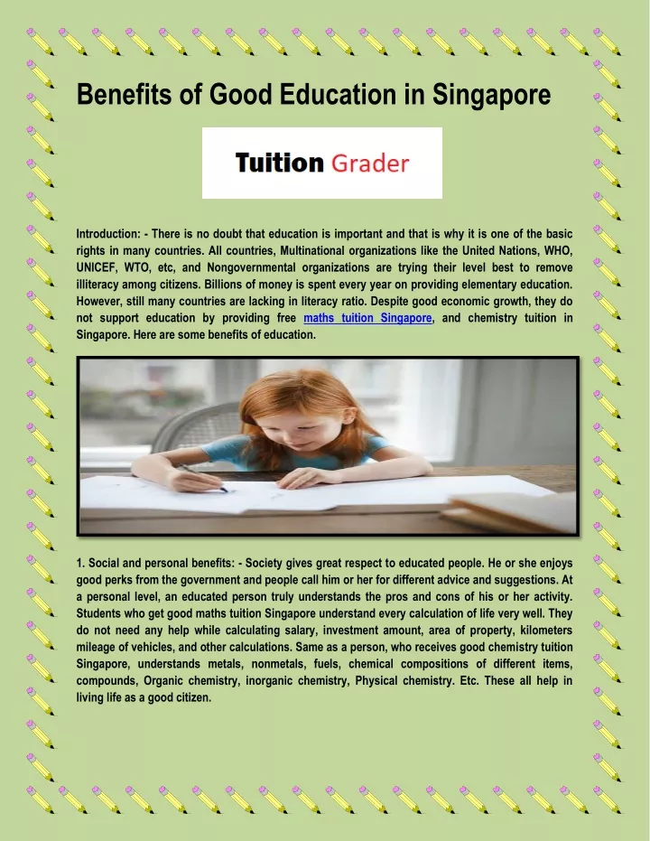 benefits of good education in singapore