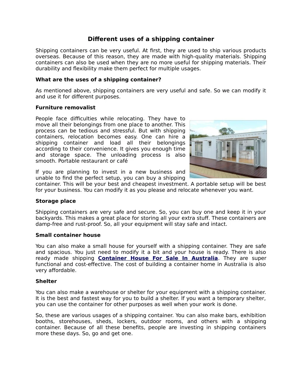 PPT - Different uses of a shipping container PowerPoint Presentation ...
