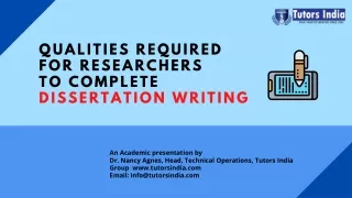 qualities required for researchers to complete