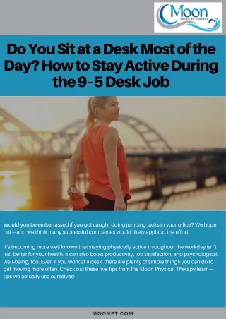 Do You Sit at a Desk Most of the Day? How to Stay Active During the 9–5 Desk Job