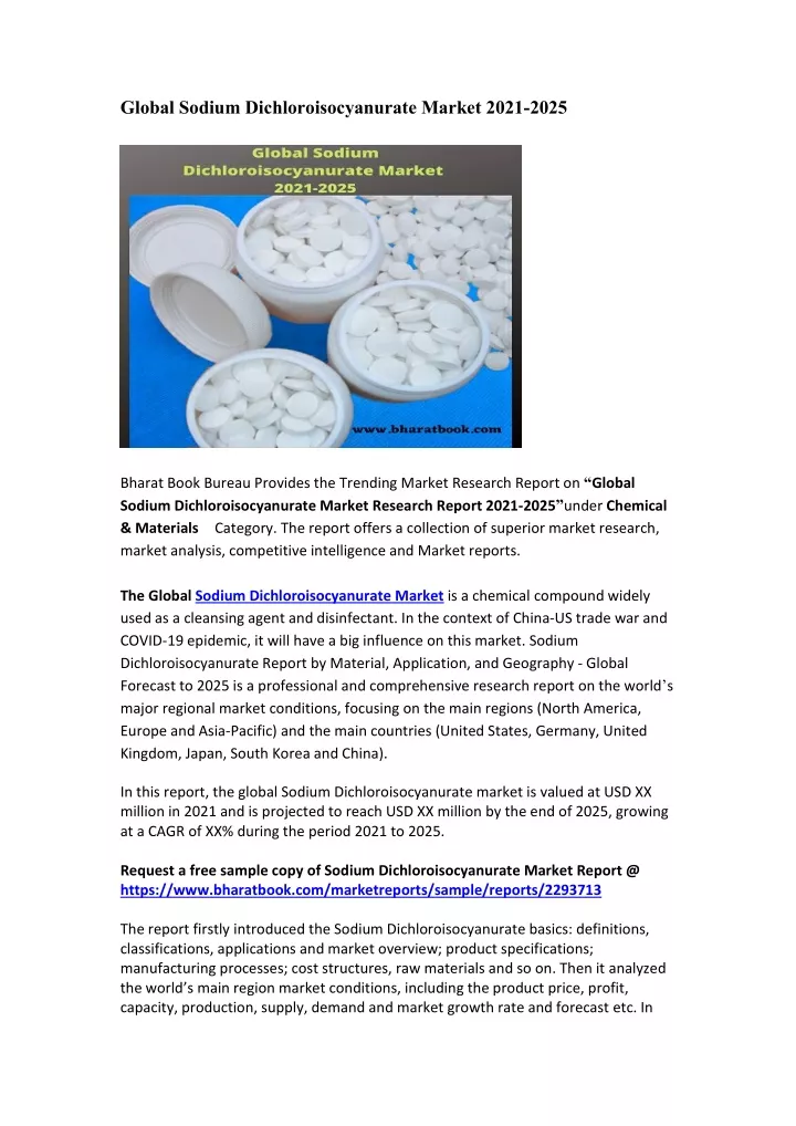 global sodium dichloroisocyanurate market 2021