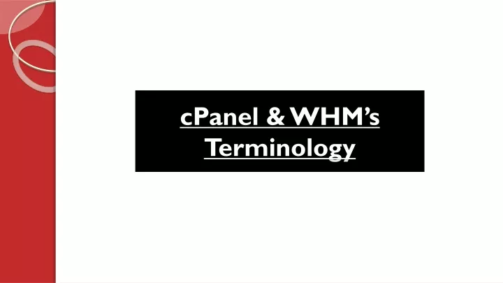 cpanel whm s terminology