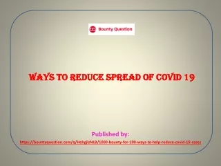 ways to reduce spread of covid 19 published