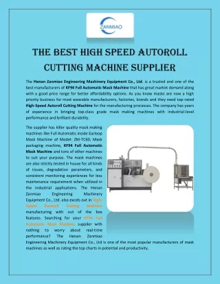 The Best High Speed Autoroll Cutting Machine Supplier