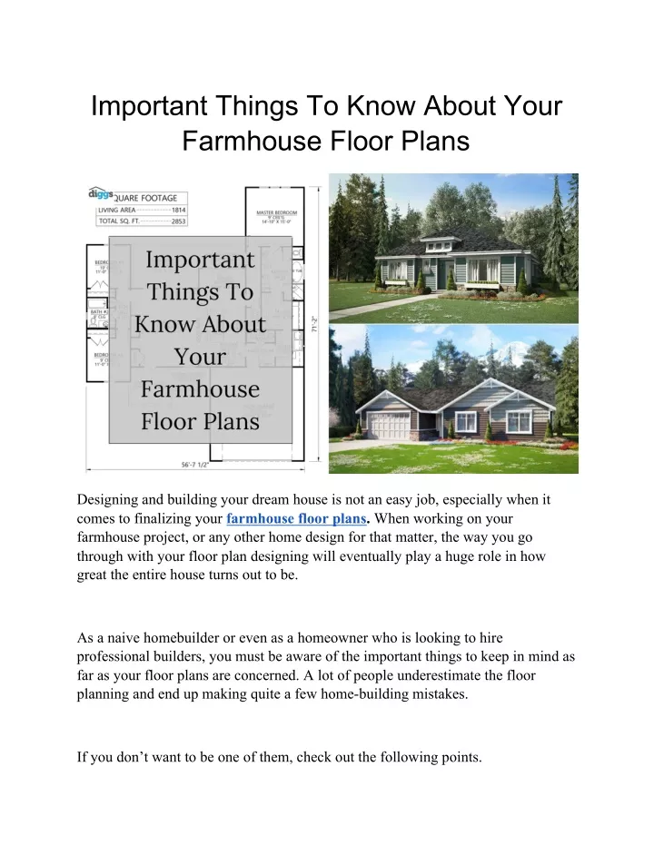 important things to know about your farmhouse