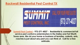 Rockwall Residential Pest Control TX