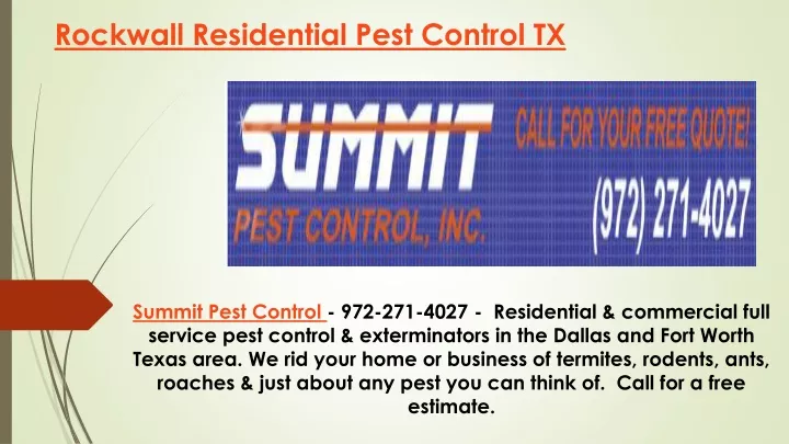 rockwall residential pest control tx