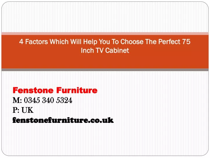 4 factors which will help you to choose the perfect 75 inch tv cabinet